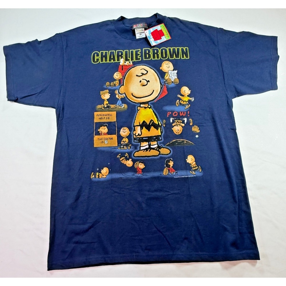 Vintage Y2K Peanuts Charlie‎ Brown Lucy Football T-Shirt Men's XL NWT
